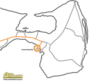 Kaart: Punta Piramide-reservaat